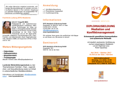 DIPLOMAUSBILDUNG Mediation und Konfliktmanagement