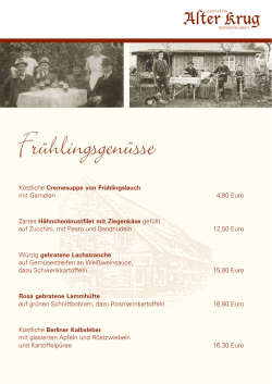 Frühlingsgenüsse - Alter Krug Niedernwöhren