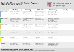 Speiseplan Mensa an der Hochschule Augsburg