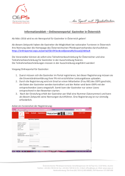 Informationsblatt &ndash; Onlinenennportal Gastreiter in &Ouml;sterreich