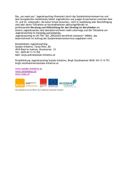 Jugendcoaching (finanziert durch das Sozialministeriumsservice