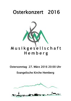 Osterkonzert 2016 - Musikgesellschaft Hemberg