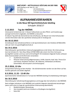 Informationen zur Aufnahme in die NN&Ouml;SMS