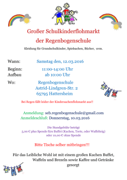 Gro&szlig;er Schulkinderflohmarkt der Regenbogenschule