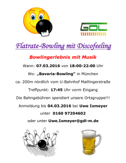 Flatrate-Bowling mit Discofeeling