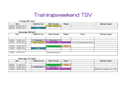 Zeitplan TW - TSV Rohrdorf