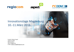 Innovationstage Magdeburg 10.-11.März 2016