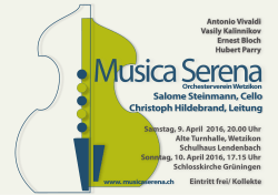 Flyer 1/2016 - Musica Serena