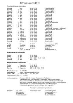 Jahresprogramm 2016 - Schiessverein Pf&auml;ffikon ZH