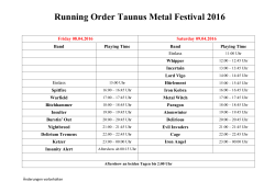 Running Order Taunus Metal Festival 2016