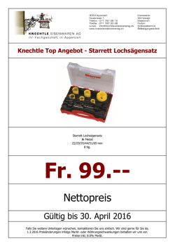 Starrett Lochs&auml;gensatz - Knechtle Eisenwaren AG