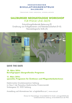 salzburger neonatologie workshop für pflege und ärzte