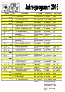 Jahresprogramm 2016