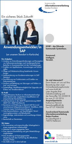 Anwendungsentwickler/in SAP