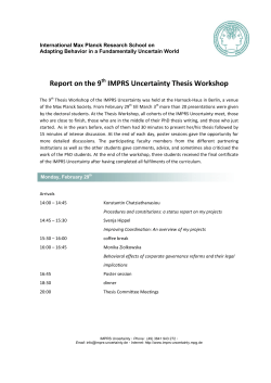 Report on the 9 IMPRS Uncertainty Thesis Workshop