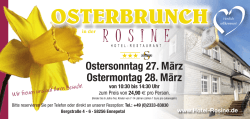 osterbrunch - Hotel Restaurant Rosine