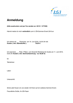 IZN SommerEvent2016 Anmeldung