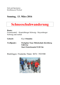 Schneeschuhwanderung - Schi- und Sportunion Kirchberg am
