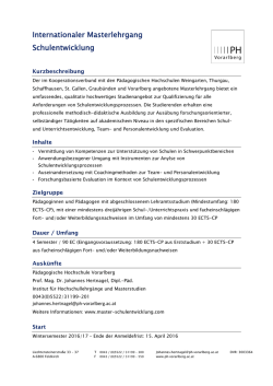 Internationaler Masterlehrgang Schulentwicklung