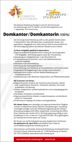 Domkantor/Domkantorin (100%)