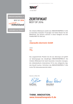 ZERTIFIKAT - clearaudio electronic GmbH