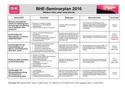 BHE-Seminarplan 2016