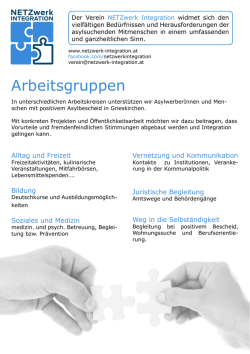 Arbeitsgruppen - Netzwerk Integration