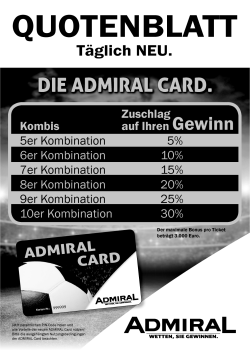 Admiral Filialquoten vom 11.03.2016