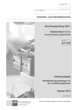 Industrie- und Handelskammer Abschlusspr&uuml;fung Teil 1 Elektroniker