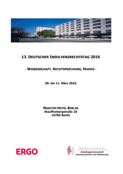 13. deutscher insolvenzrechtstag 2016