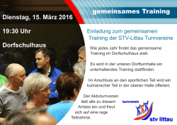 Dienstag, 15. M&auml;rz 2016 19:30 Uhr Dorfschulhaus - stv