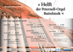 Benefiz-Konzerte / Programm Buttelstedt - Orgel