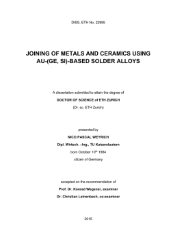 joining of metals and ceramics using au-(ge, si - ETH E