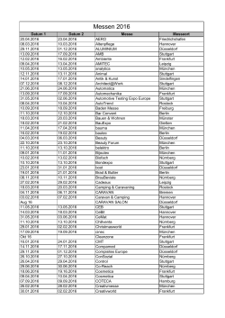 Messetermine 2016 - E. Scheurle Messebau