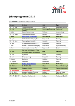 Jahresprogramm 2016