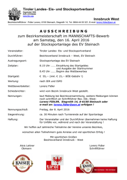 Ausschreibung BezMSom2016 - Tiroler Landes Eis