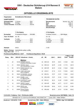 DSV - Deutscher Schülercup U14 Rennen 8 Slalom