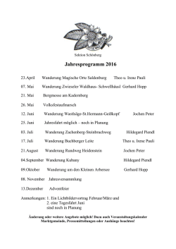 Jahresprogramm 2016 - Bayer.Wald