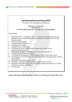 Jahreshauptversammlung 2016