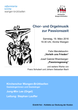 Chor- und Orgelmusik zur Passionszeit