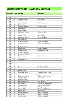 Serientourenwagen - 1600ccm / Lady Cup