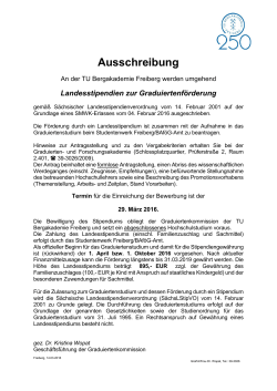 Ausschreibung - TU Bergakademie Freiberg