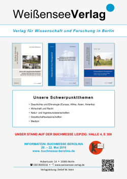 Plakat downloaden - Weißensee Verlag Berlin