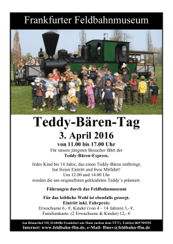 Teddy-Bären-Tag, 03. April 2016, 11:00 bis 17:00 Uhr