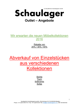 Outlet Angebote 8.3.2016