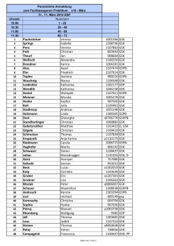 Nummernliste - SSC LehrerInnenbildung