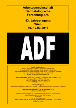 ADF-Tagungsplakat 2016 - Arbeitsgemeinschaft Dermatologische