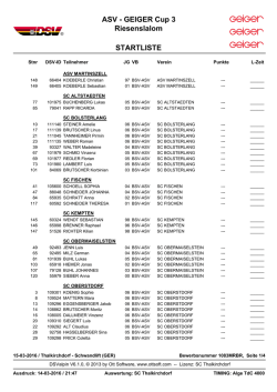 STARTLISTE ASV