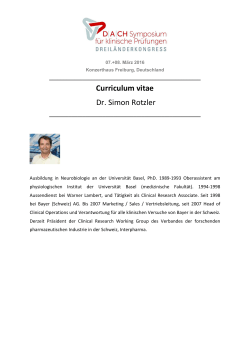 Curriculum vitae Dr. Simon Rotzler - Symposium-Klinische