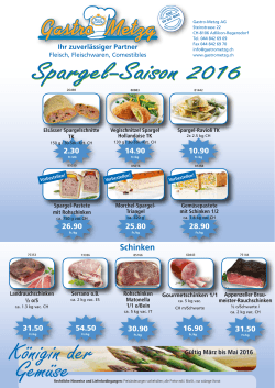 Spargel-Saison 2016 - Gastro